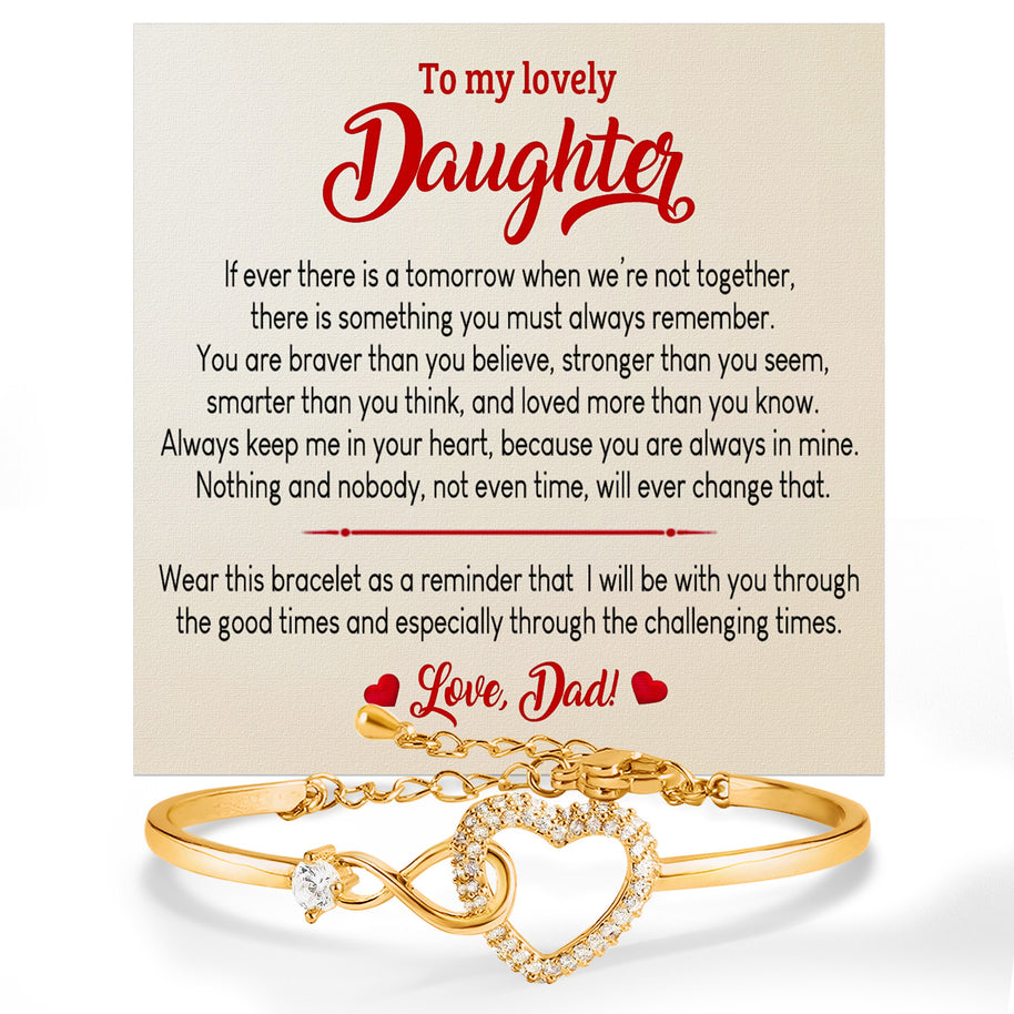 To My Daughter Bracelet From Dad With Message Card - Always In Mine
