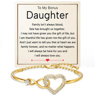 To My Bonus Daughter Bracelet With Message Card - Brought Us Together