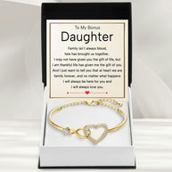 To My Bonus Daughter Bracelet With Message Card - Brought Us Together
