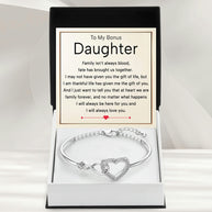 To My Bonus Daughter Bracelet With Message Card - Brought Us Together