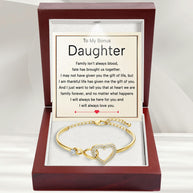 To My Bonus Daughter Bracelet With Message Card - Brought Us Together