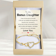 To My Bonus Daughter Bracelet With Message Card - Family Forever