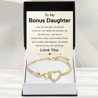To My Bonus Daughter Bracelet With Message Card - Family Forever