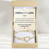To My Bonus Daughter Bracelet With Message Card - Forever Linked Together