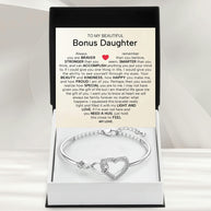 To My Bonus Daughter Bracelet With Message Card - Light And Love