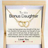 To My Bonus Daughter Necklace  With Heartfelt Message - Unique Jewelry For Bonus Daughter - Always Love You