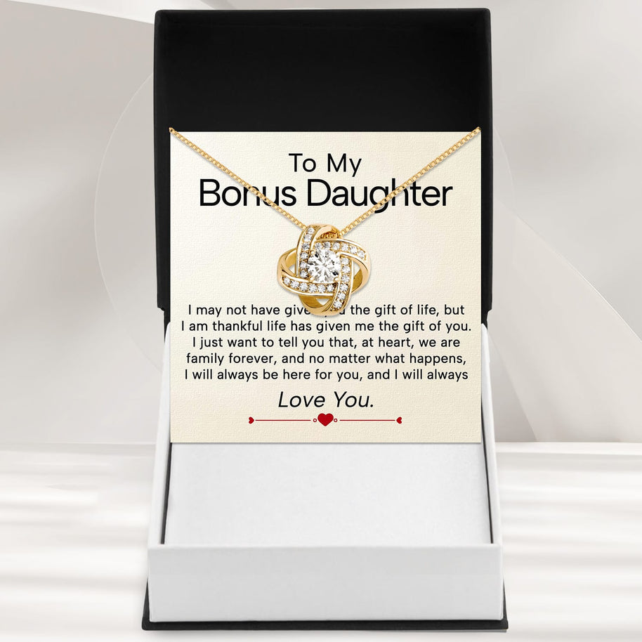 To My Bonus Daughter Necklace  With Heartfelt Message - Unique Jewelry For Bonus Daughter - Always Love You