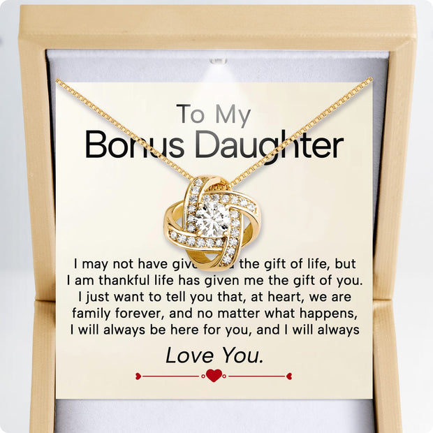 To My Bonus Daughter Necklace  With Heartfelt Message - Unique Jewelry For Bonus Daughter - Always Love You