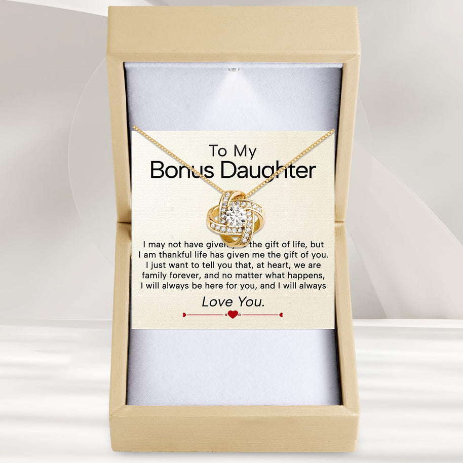 To My Bonus Daughter Necklace  With Heartfelt Message - Unique Jewelry For Bonus Daughter - Always Love You
