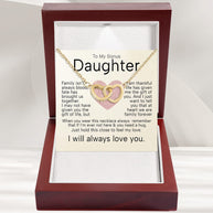 To My Bonus Daughter Necklace  With Heartfelt Message - Unique Jewelry For Bonus Daughter - Brought Us Together
