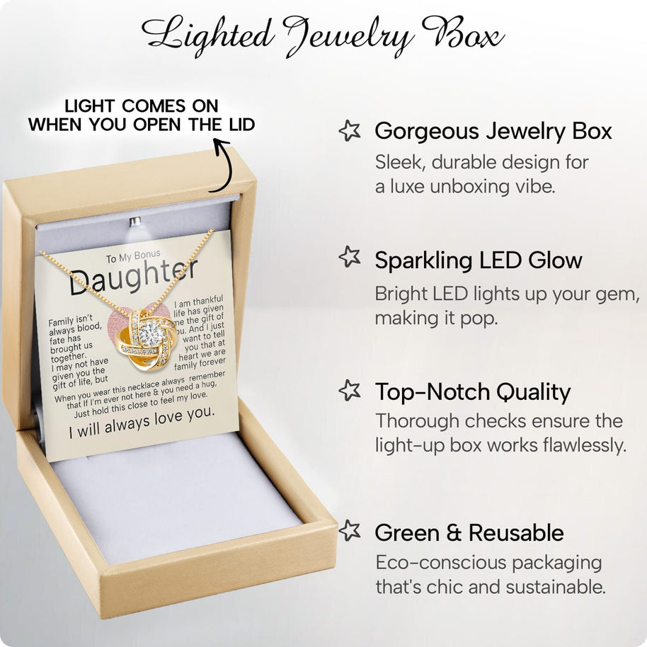 To My Bonus Daughter Necklace  With Heartfelt Message - Unique Jewelry For Bonus Daughter - Brought Us Together