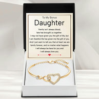 To My Bonus Daughter Bracelet With Message Card - Brought Us Together