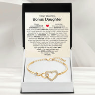 To My Bonus Daughter Bracelet With Message Card - Light And Love