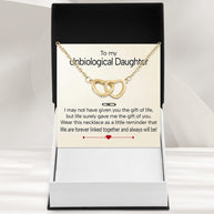 To My Bonus Daughter Necklace  With Heartfelt Message - Unique Jewelry For Bonus Daughter - Linked Together