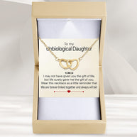 To My Bonus Daughter Necklace  With Heartfelt Message - Unique Jewelry For Bonus Daughter - Linked Together