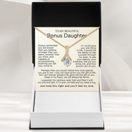 To My Bonus Daughter Necklace  With Heartfelt Message - Unique Jewelry For Bonus Daughter - Love and Light
