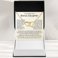 To My Bonus Daughter Necklace  With Heartfelt Message - Unique Jewelry For Bonus Daughter - Love and Light