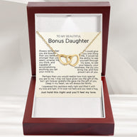 To My Bonus Daughter Necklace  With Heartfelt Message - Unique Jewelry For Bonus Daughter - Love and Light