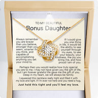 To My Bonus Daughter Necklace  With Heartfelt Message - Unique Jewelry For Bonus Daughter - Love and Light