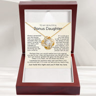 To My Bonus Daughter Necklace  With Heartfelt Message - Unique Jewelry For Bonus Daughter - Love and Light