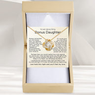 To My Bonus Daughter Necklace  With Heartfelt Message - Unique Jewelry For Bonus Daughter - Love and Light