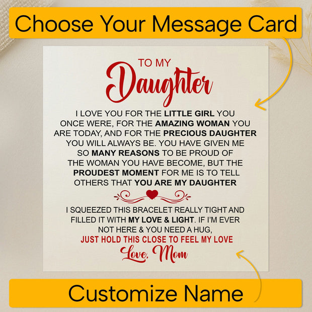 To My Daughter Bracelet From Mom With Message Card - Precious Daughter