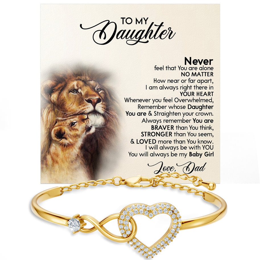 To My Daughter Bracelet From Dad With Message Card - My Baby Girl