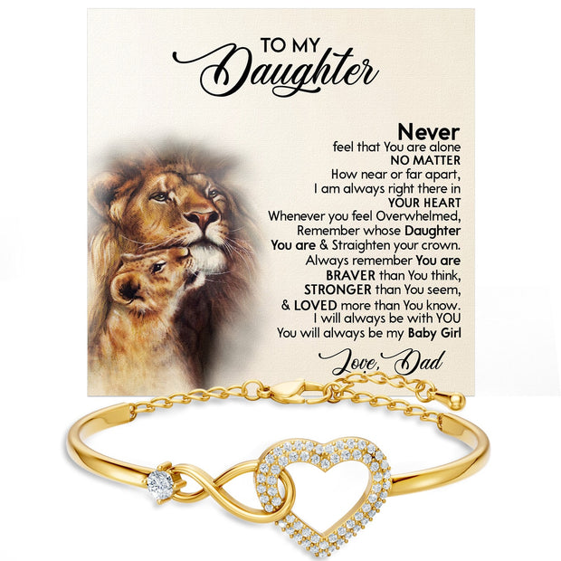 To My Daughter Bracelet From Dad With Message Card - My Baby Girl