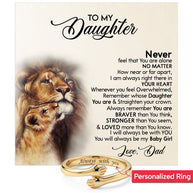 To My Daughter With Heartfelt Message - Engraved Hug Ring For Daughter From Dad - My Baby Girl