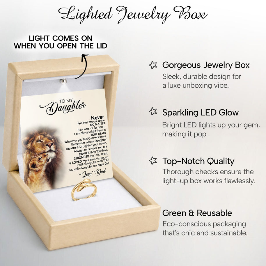To My Daughter With Heartfelt Message - Engraved Hug Ring For Daughter From Dad - My Baby Girl