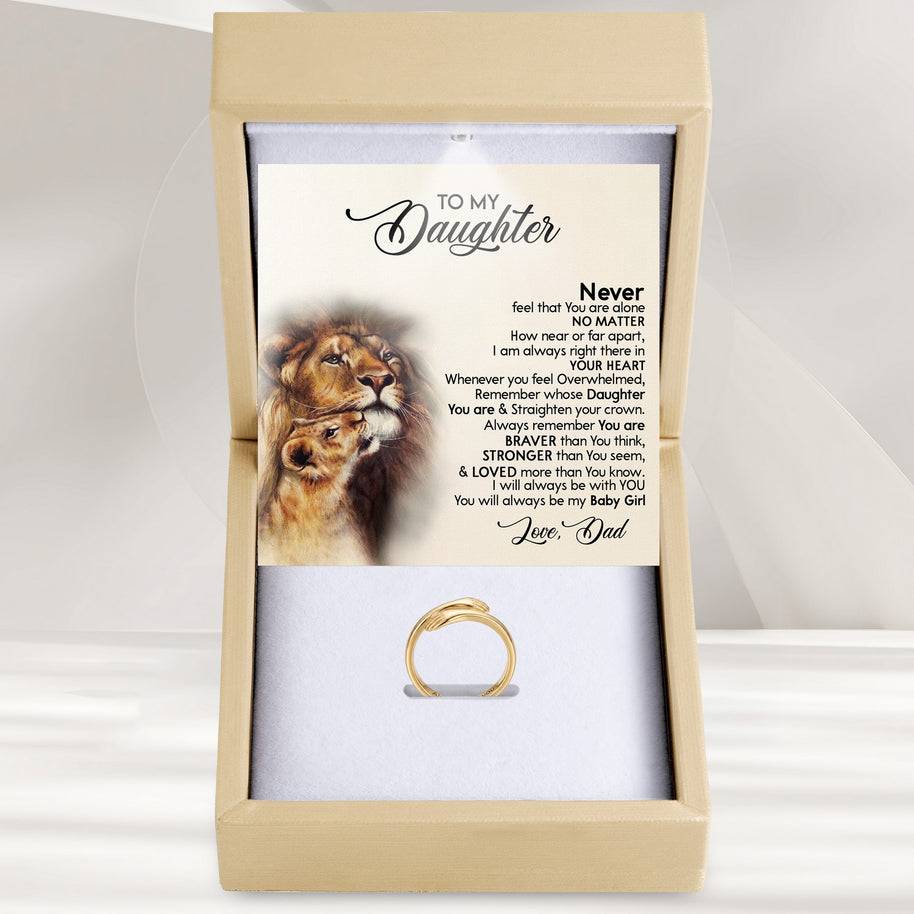 To My Daughter With Heartfelt Message - Engraved Hug Ring For Daughter From Dad - My Baby Girl