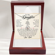To My Daughter With Heartfelt Message - Giraffe Necklace For Daughter From Dad - My Little Girl