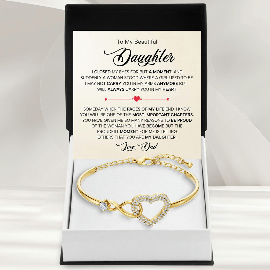 To My Daughter Bracelet From Dad With Message Card - Pages Of My Life
