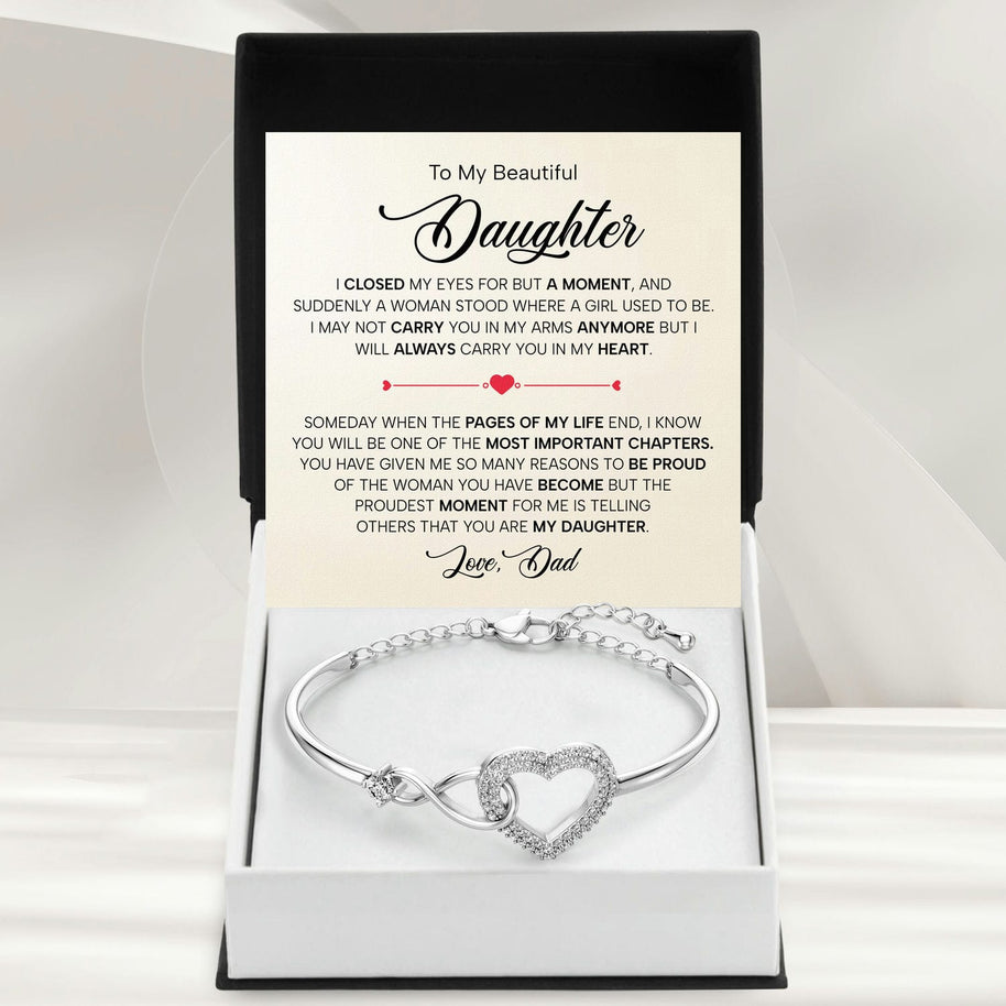 To My Daughter Bracelet From Dad With Message Card - Pages Of My Life