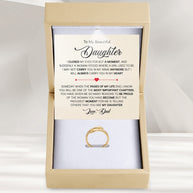 To My Daughter With Heartfelt Message - Engraved Hug Ring For Daughter From Dad - Pages Of My Life