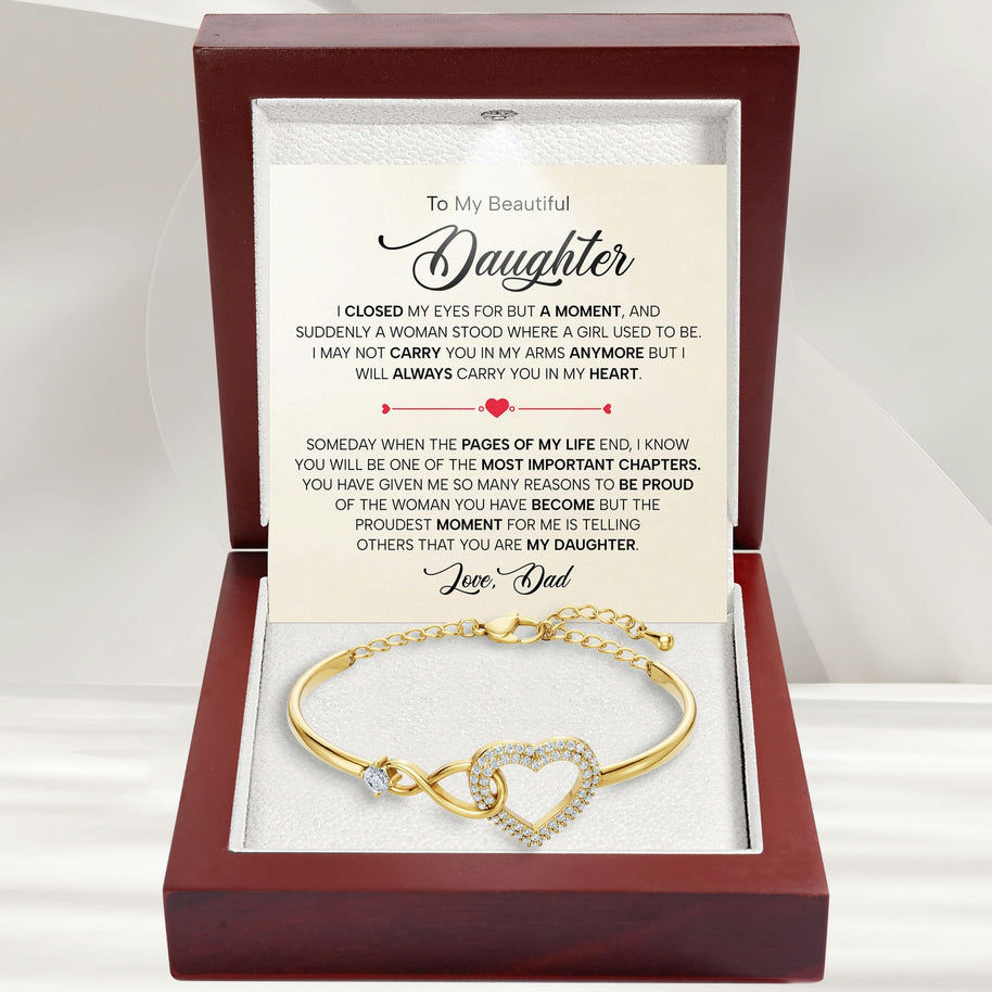 To My Daughter Bracelet From Dad With Message Card - Pages Of My Life