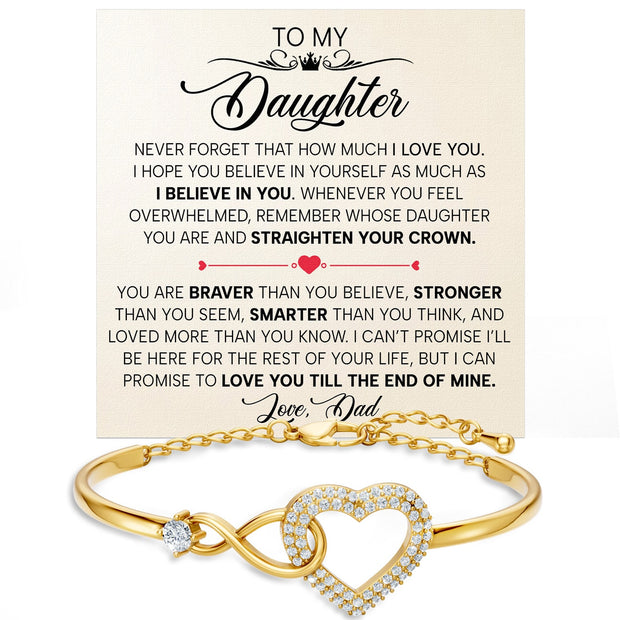 To My Daughter Bracelet From Dad With Message Card - Straighten Your Crown