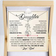 To My Daughter With Heartfelt Message - Giraffe Necklace For Daughter From Dad - Straighten Your Crown