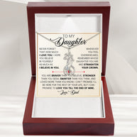 To My Daughter With Heartfelt Message - Giraffe Necklace For Daughter From Dad - Straighten Your Crown