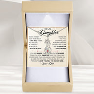 To My Daughter With Heartfelt Message - Giraffe Necklace For Daughter From Dad - Straighten Your Crown