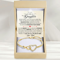 To My Daughter Bracelet From Dad With Message Card - Straighten Your Crown