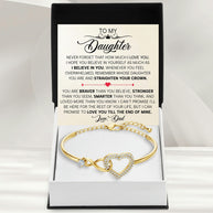 To My Daughter Bracelet From Dad With Message Card - Straighten Your Crown
