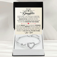 To My Daughter Bracelet From Dad With Message Card - Straighten Your Crown