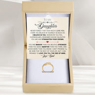 To My Daughter With Heartfelt Message - Engraved Hug Ring For Daughter From Dad - Straighten Your Crown