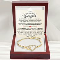 To My Daughter Bracelet From Dad With Message Card - Straighten Your Crown