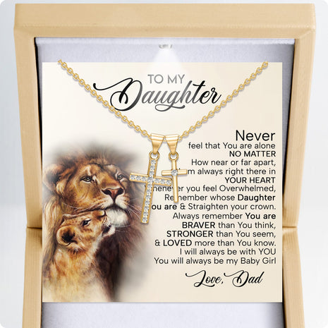 To My Daughter Cross Necklace From Dad With Heartfelt Message - Unique Jewelry For Daughter - Love You Till The End
