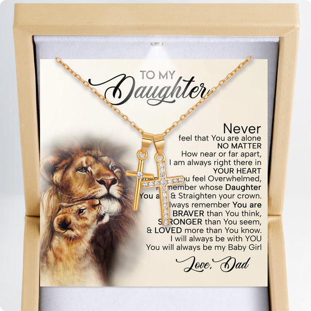 To My Daughter Cross Necklace From Dad With Heartfelt Message - Unique Jewelry For Daughter - Love You Till The End