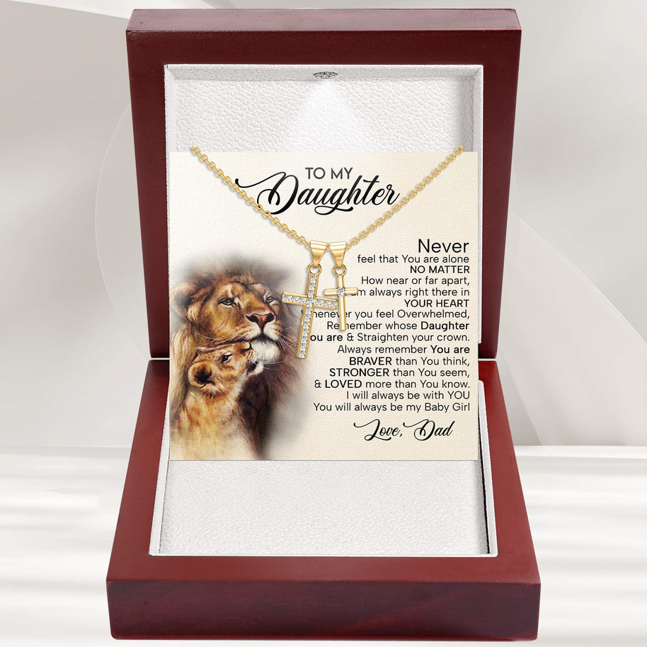 To My Daughter Cross Necklace From Dad With Heartfelt Message - Unique Jewelry For Daughter - Love You Till The End