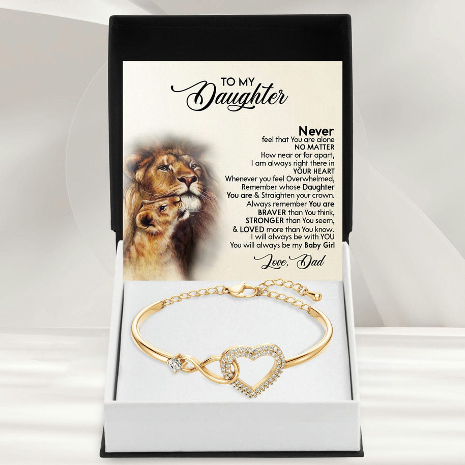 To My Daughter Bracelet From Dad With Message Card - My Baby Girl