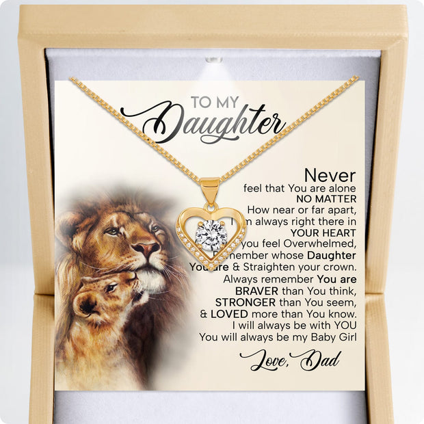 To My Daughter Heart Necklace From Dad With Heartfelt Message - Unique Jewelry For Daughter - Love You Till The End